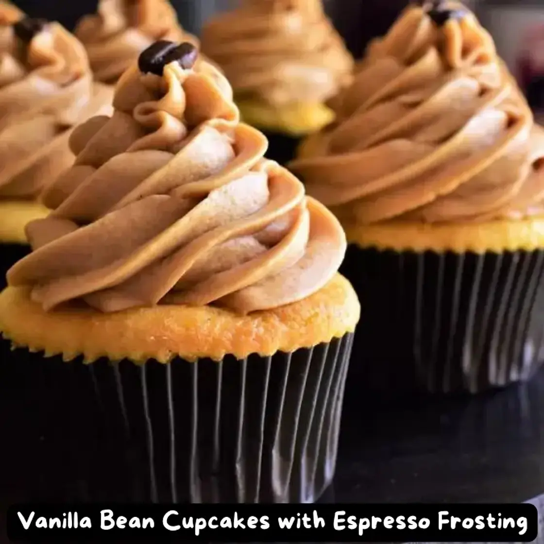 The Best Vanilla Bean Cupcakes with Espresso Frosting