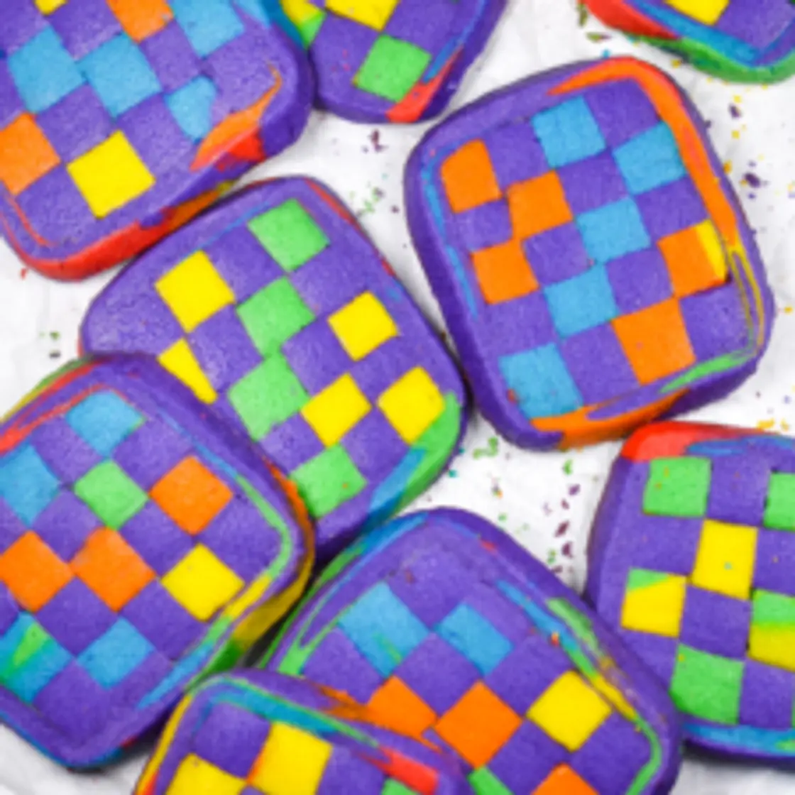 Rainbow Checkerboard Cookies