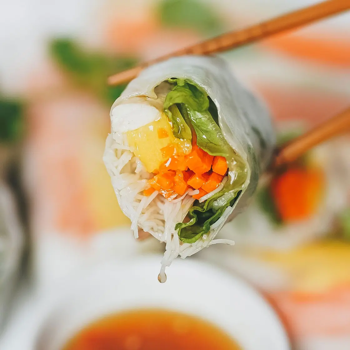 Mango Chicken Rice Paper Rolls