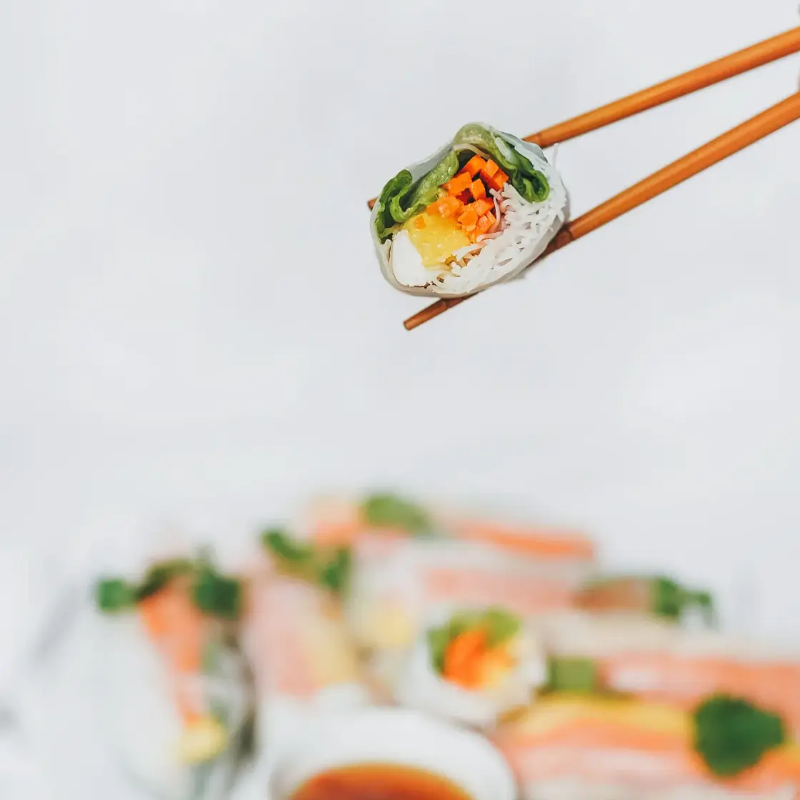 Mango Chicken Rice Paper Rolls