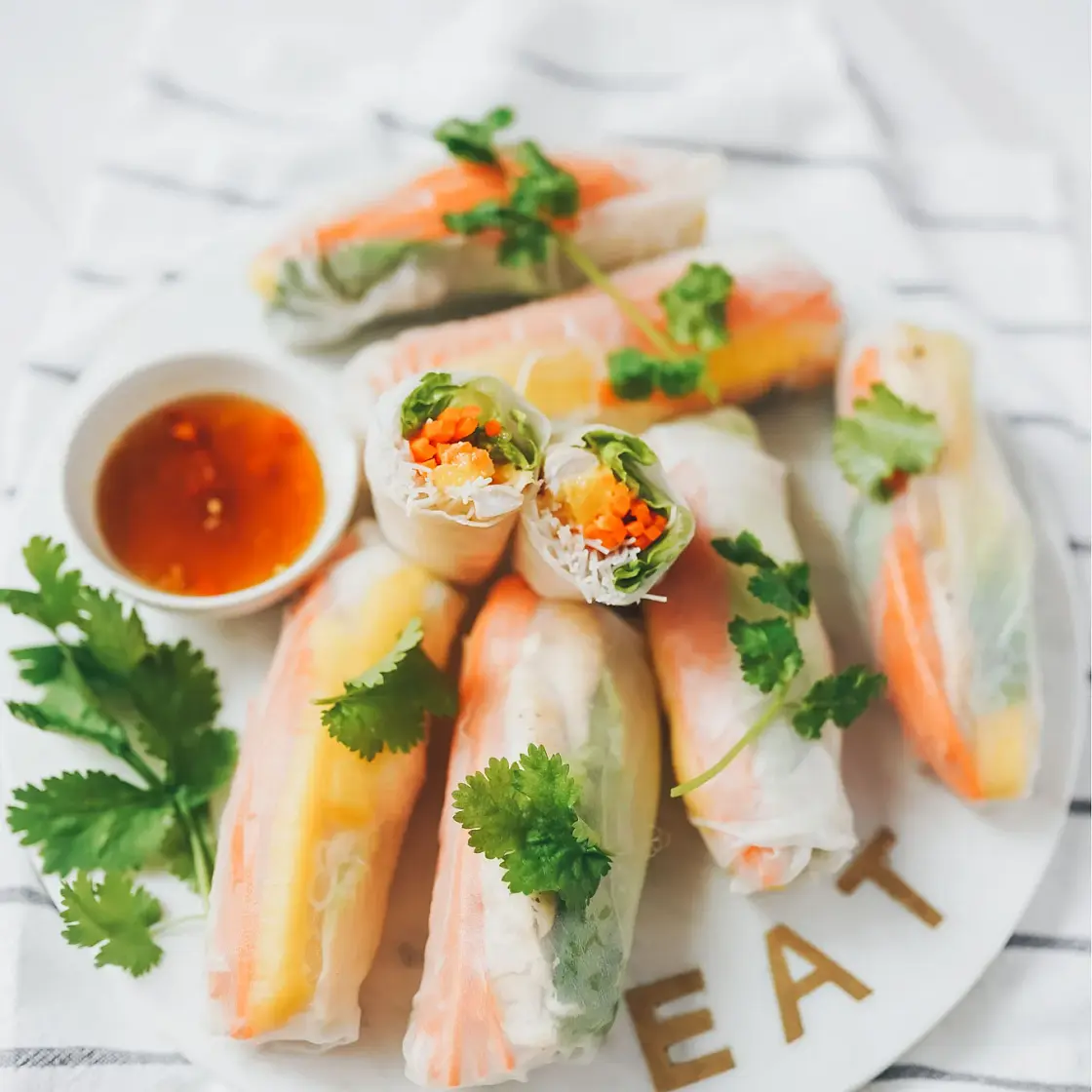 Mango Chicken Rice Paper Rolls
