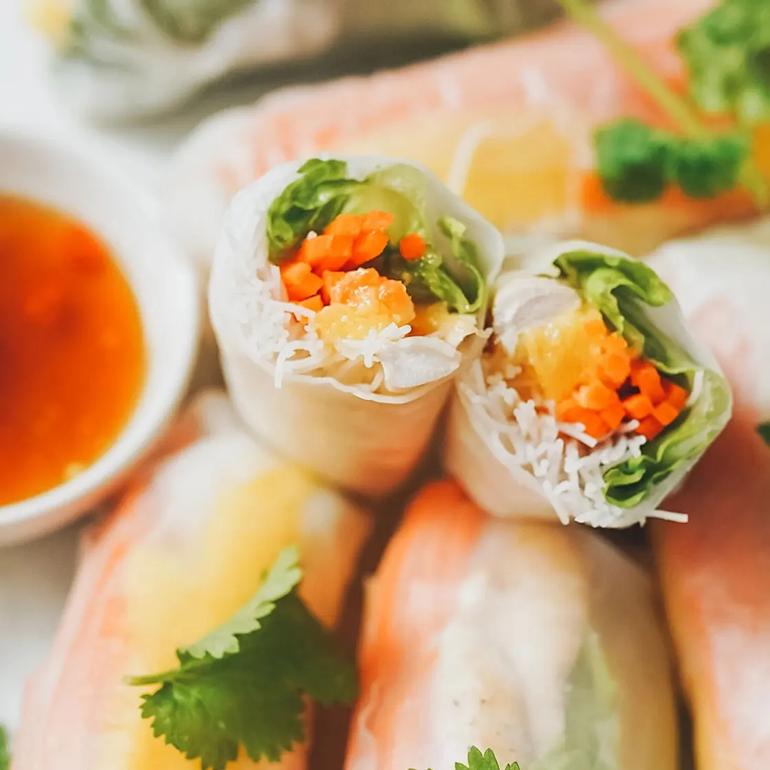 Mango Chicken Rice Paper Rolls