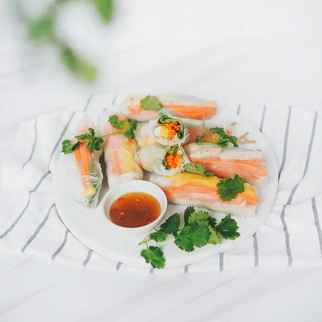 Mango Chicken Rice Paper Rolls