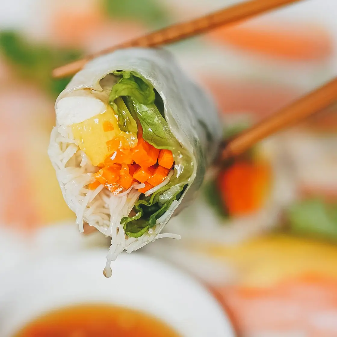 Mango Chicken Rice Paper Rolls