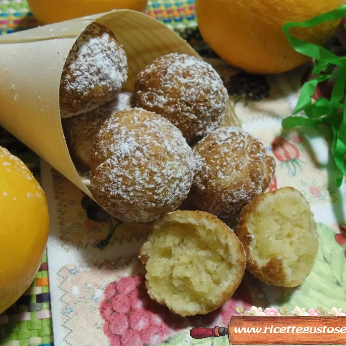 Castagnole soffici all'arancia senza uova