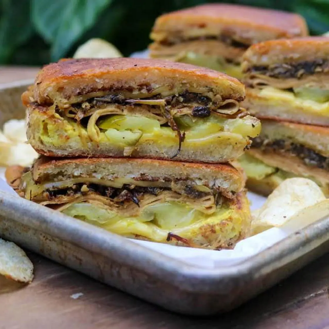Mojo Artichoke "Pulled Pork" Vegan Cuban Sandwich