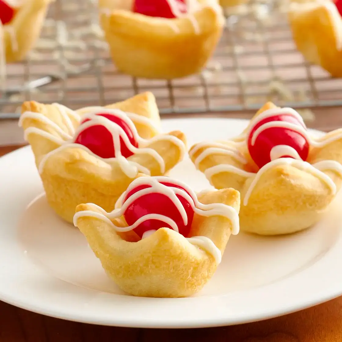 Cherry-White Chocolate Crescent Cups
