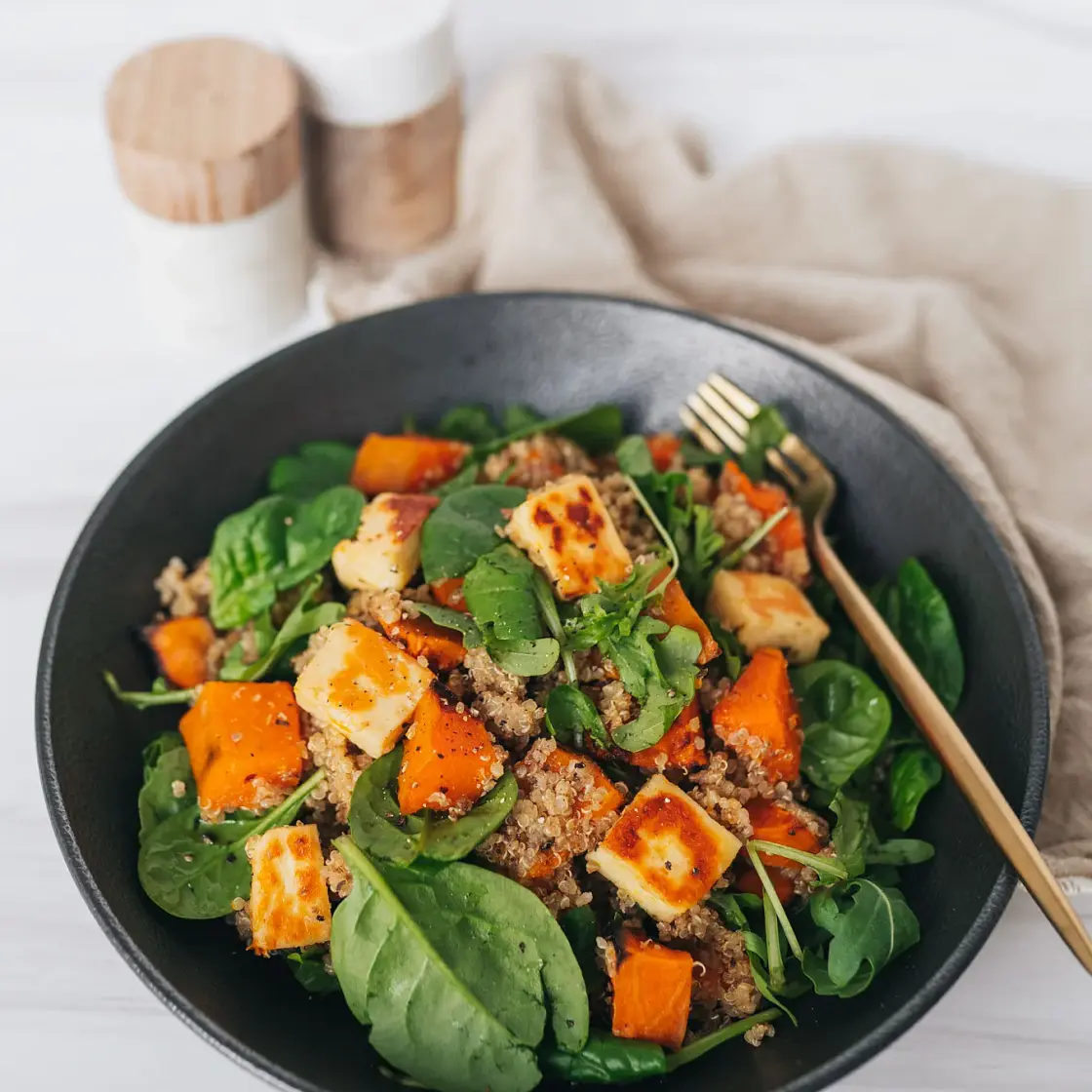Roast Pumpkin Halloumi Salad