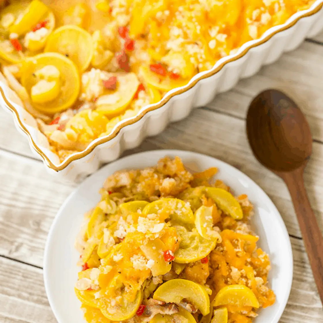 Cornbread Crusted Squash Casserole