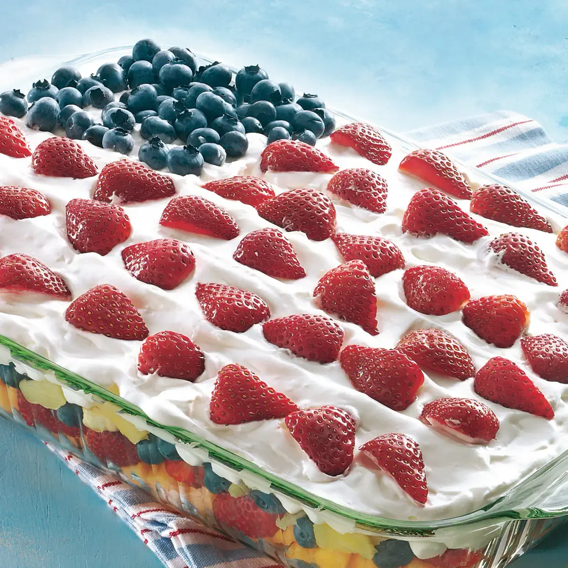 Layered Fruit Flag Salad