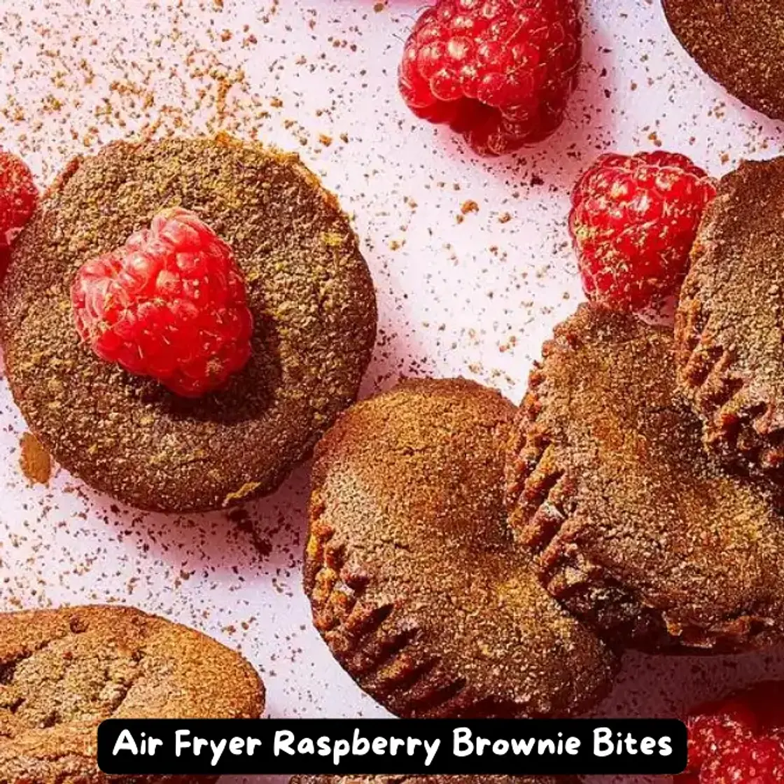 The Best Air Fryer Raspberry Brownie Bites