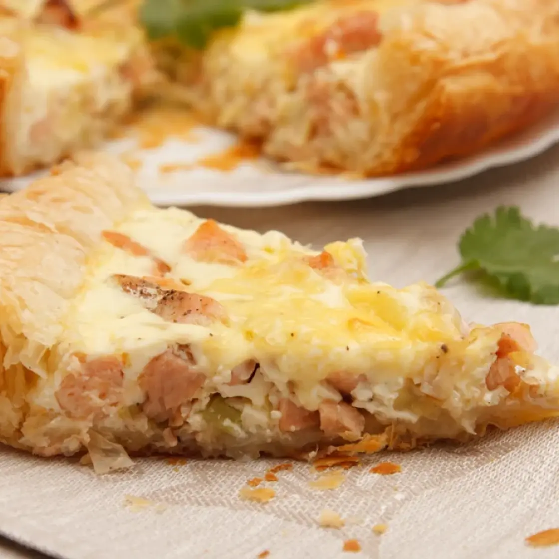 Quiche au saumon fumé et chèvre