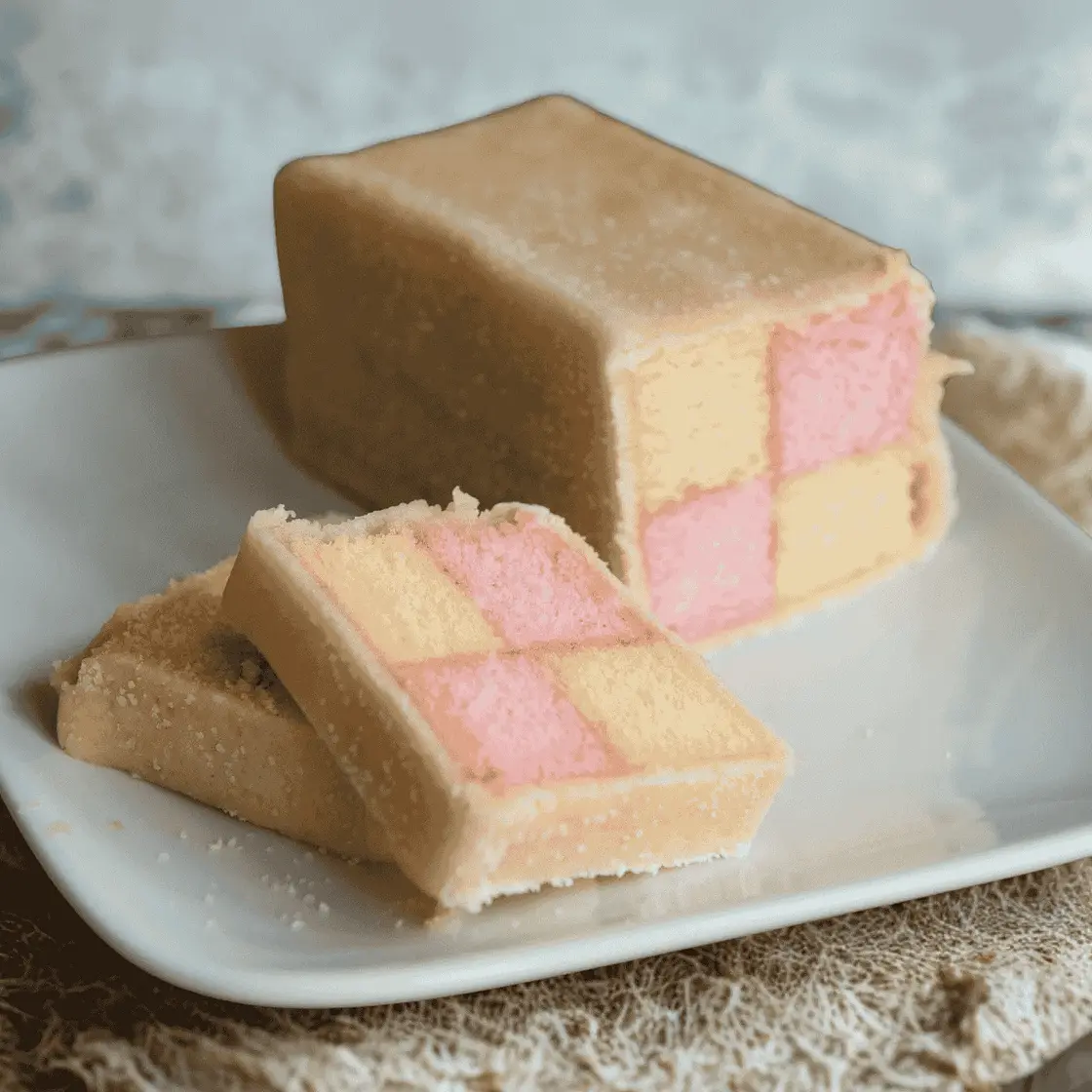 Battenberg Cake (Marzipan Wrapped Almond Sponge)