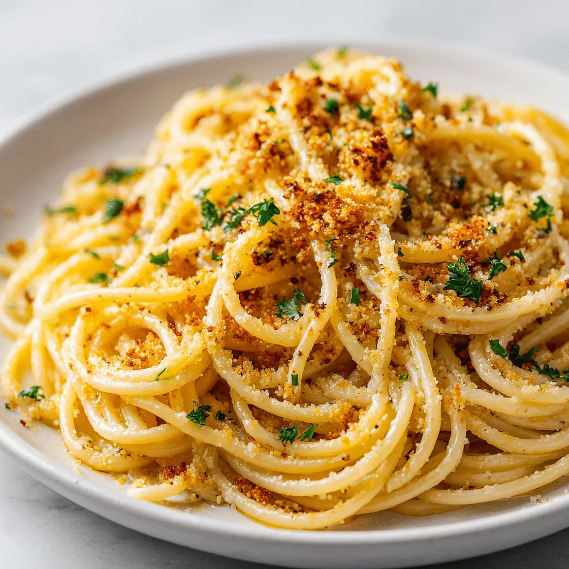 Spaghettoni mit Breadcrumbs