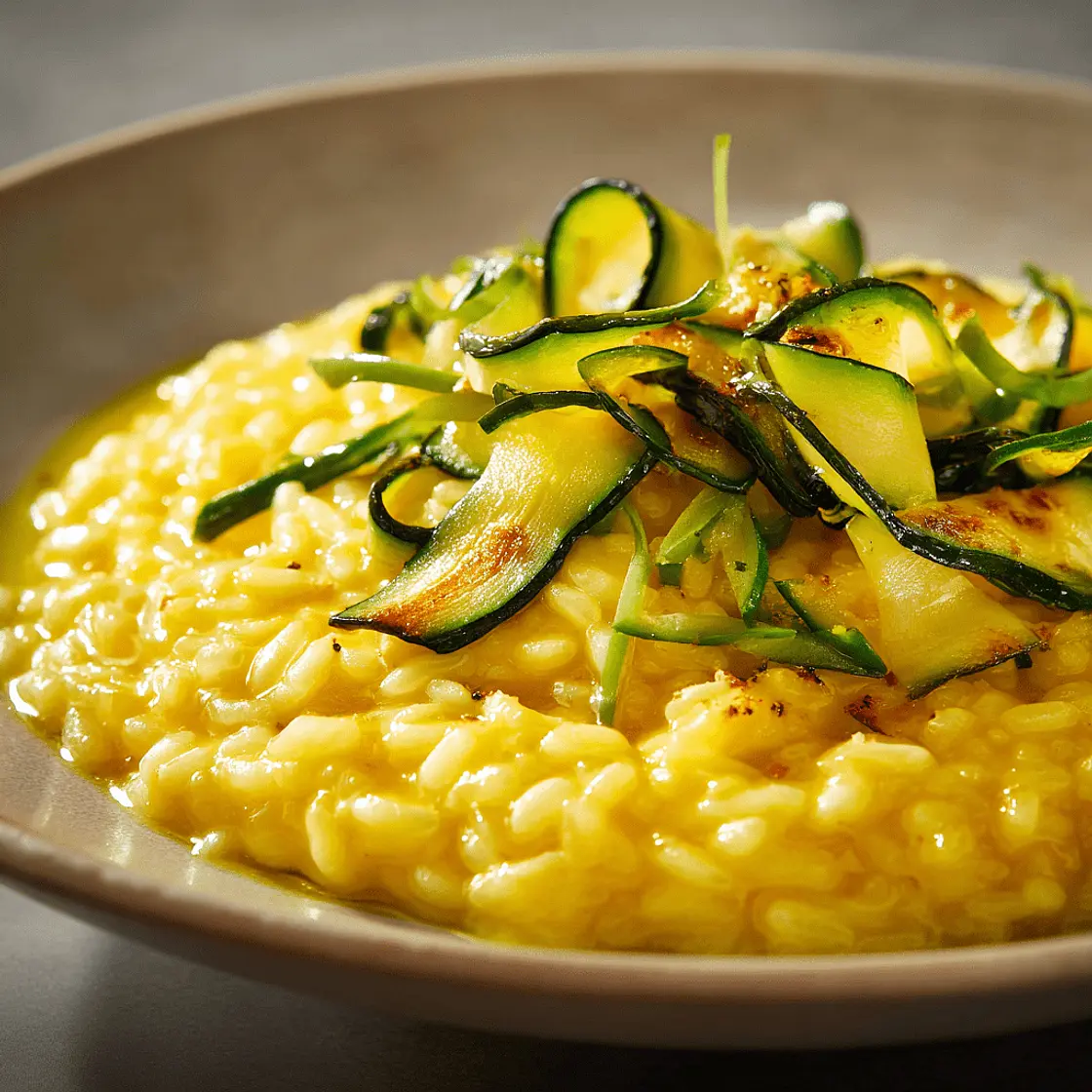 Safranrisotto mit Zucchini
