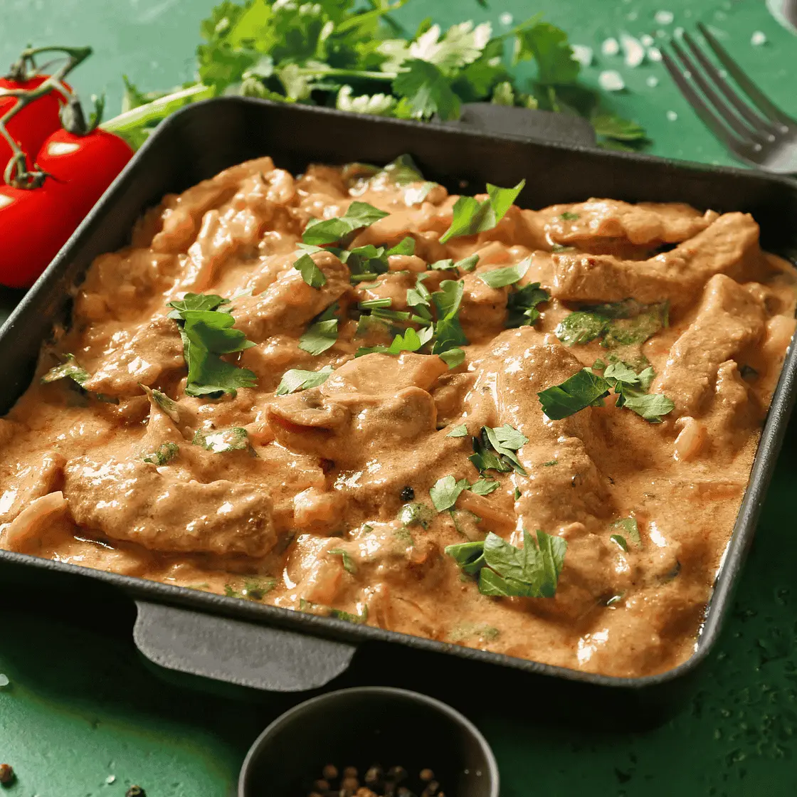 Russian Beef Stroganoff (Beef in Creamy Sauce)