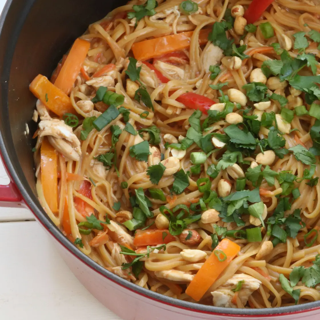 One-Pot Thai Peanut Chicken Pasta