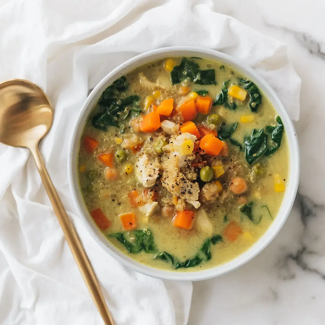 One-Pot Curry Chicken Quinoa Soup