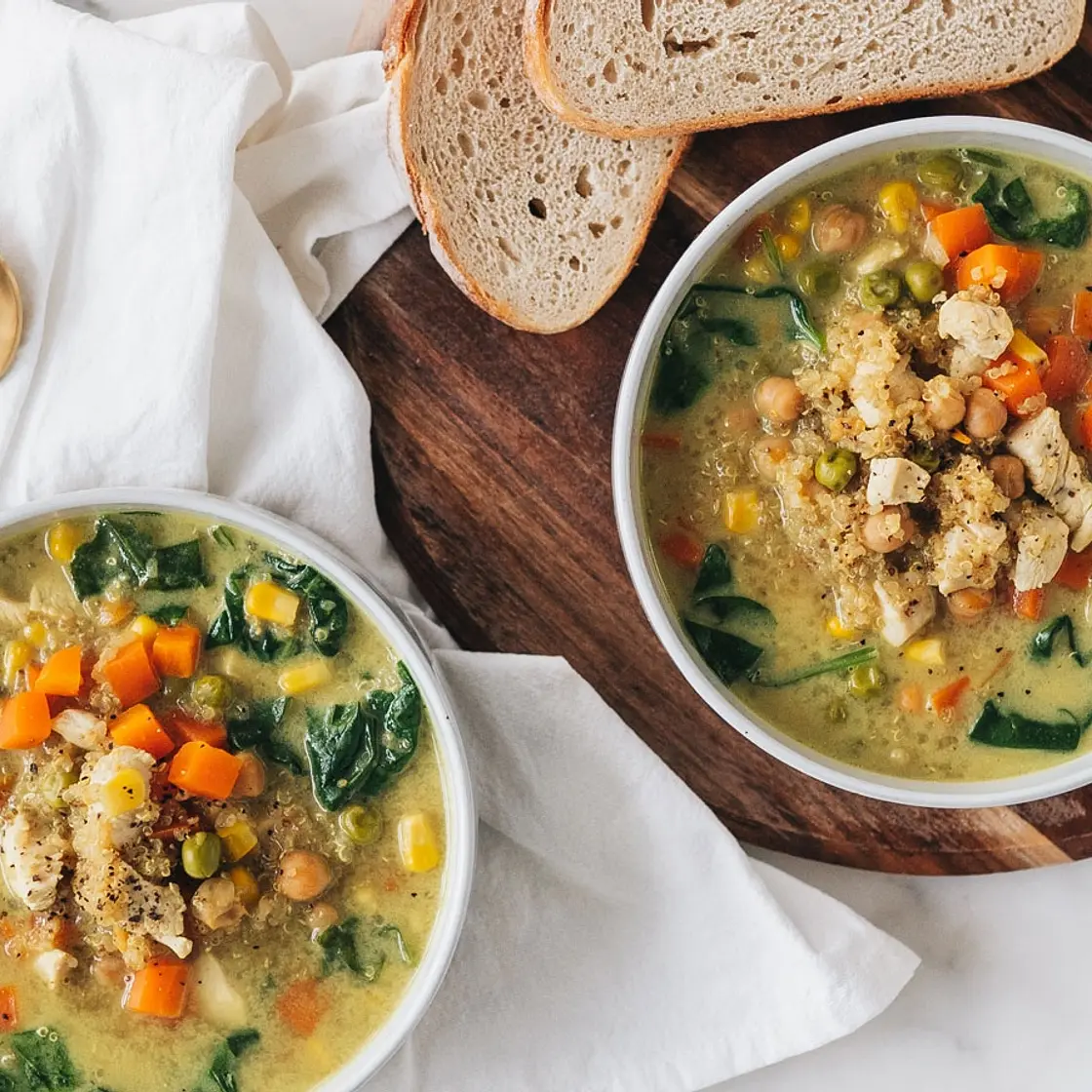 One-Pot Curry Chicken Quinoa Soup