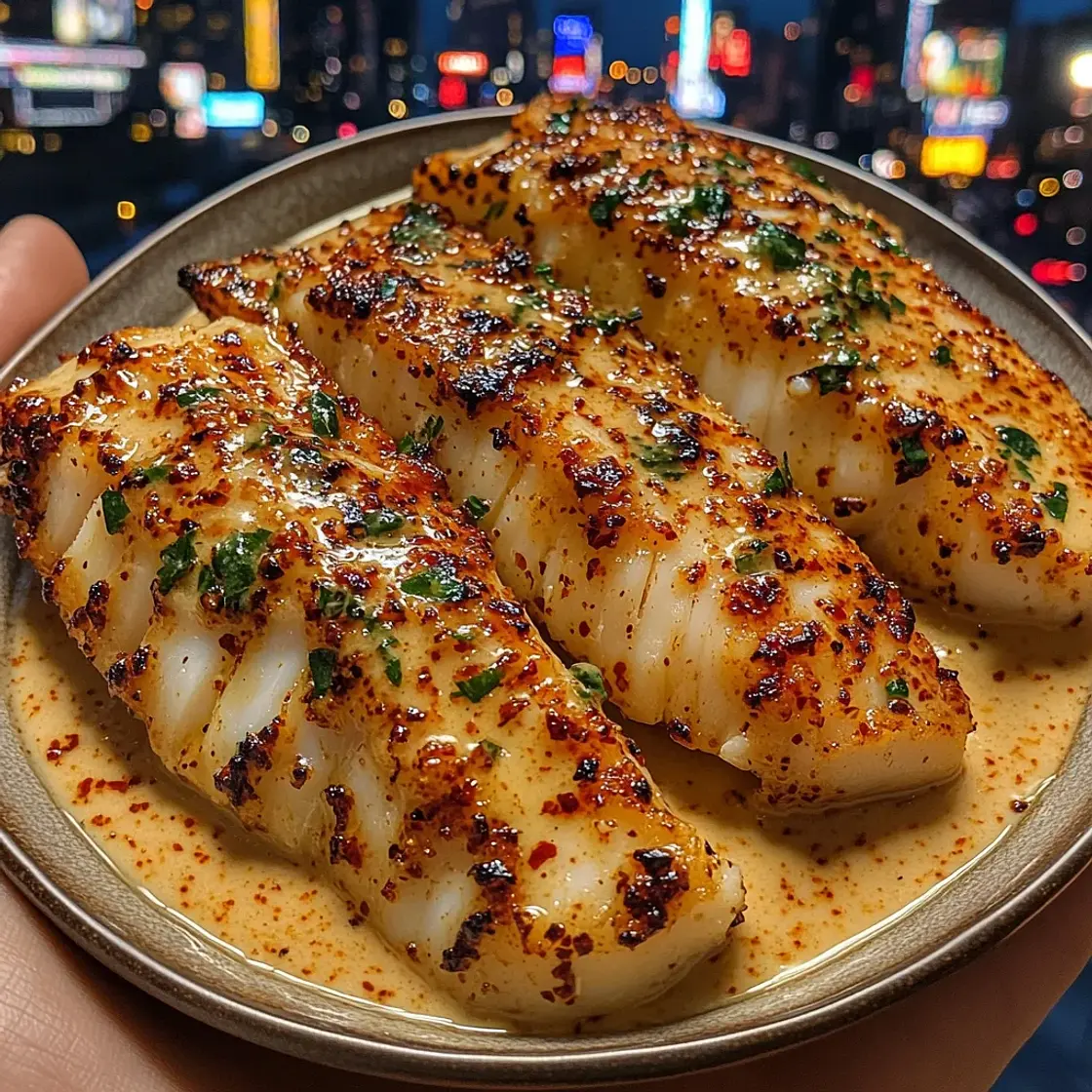 Garlic Butter Cod Strips with Sweet Chili Lime Sauce