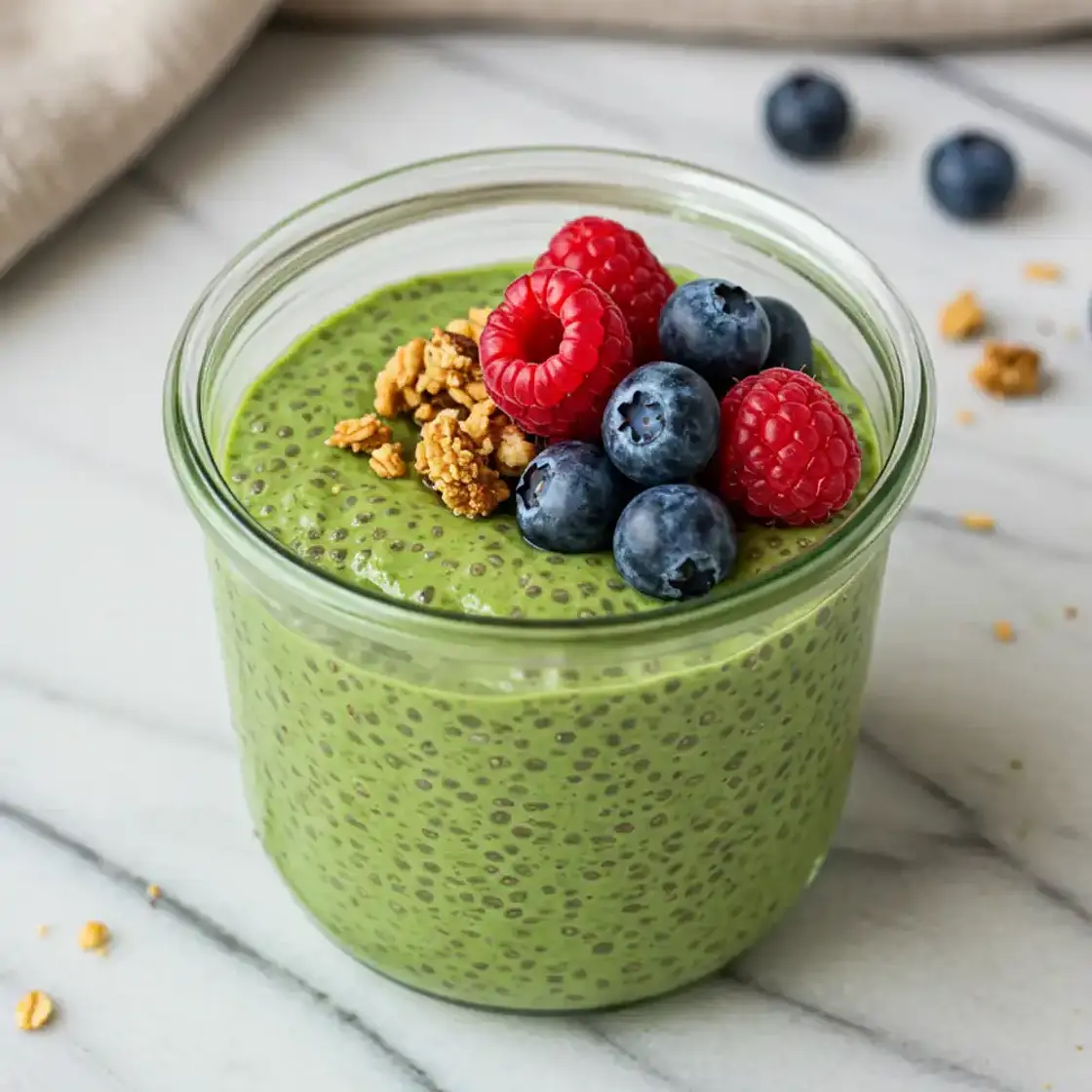 Matcha chia seed pudding