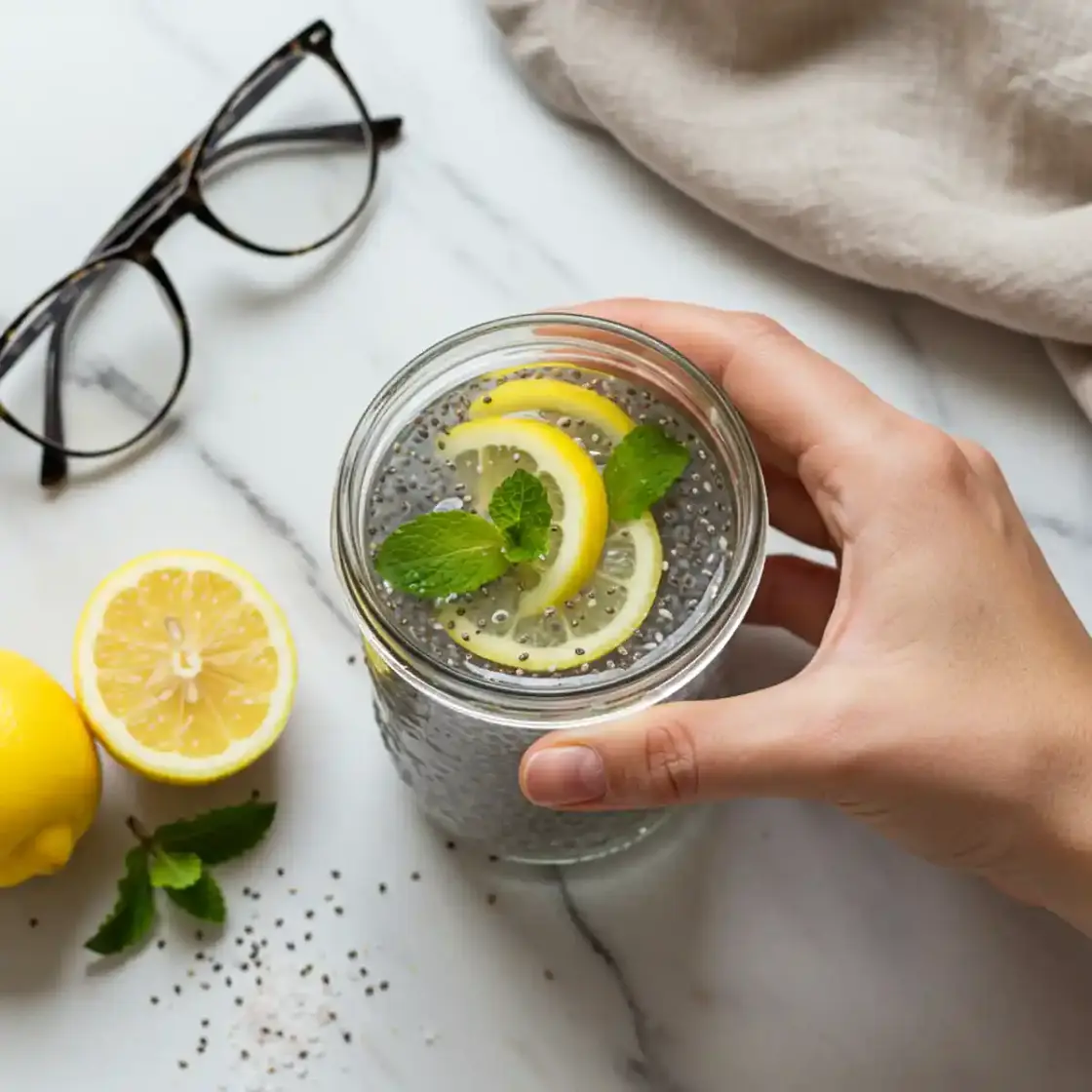 Chia Seed Water with Himalayan Salt