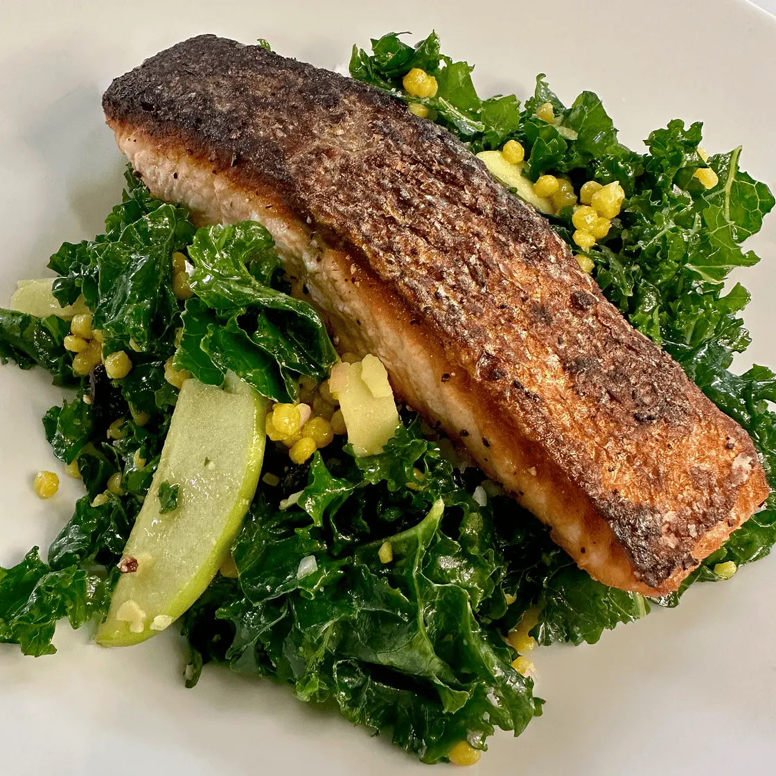 Kale Couscous Salad with Apples and Cherries