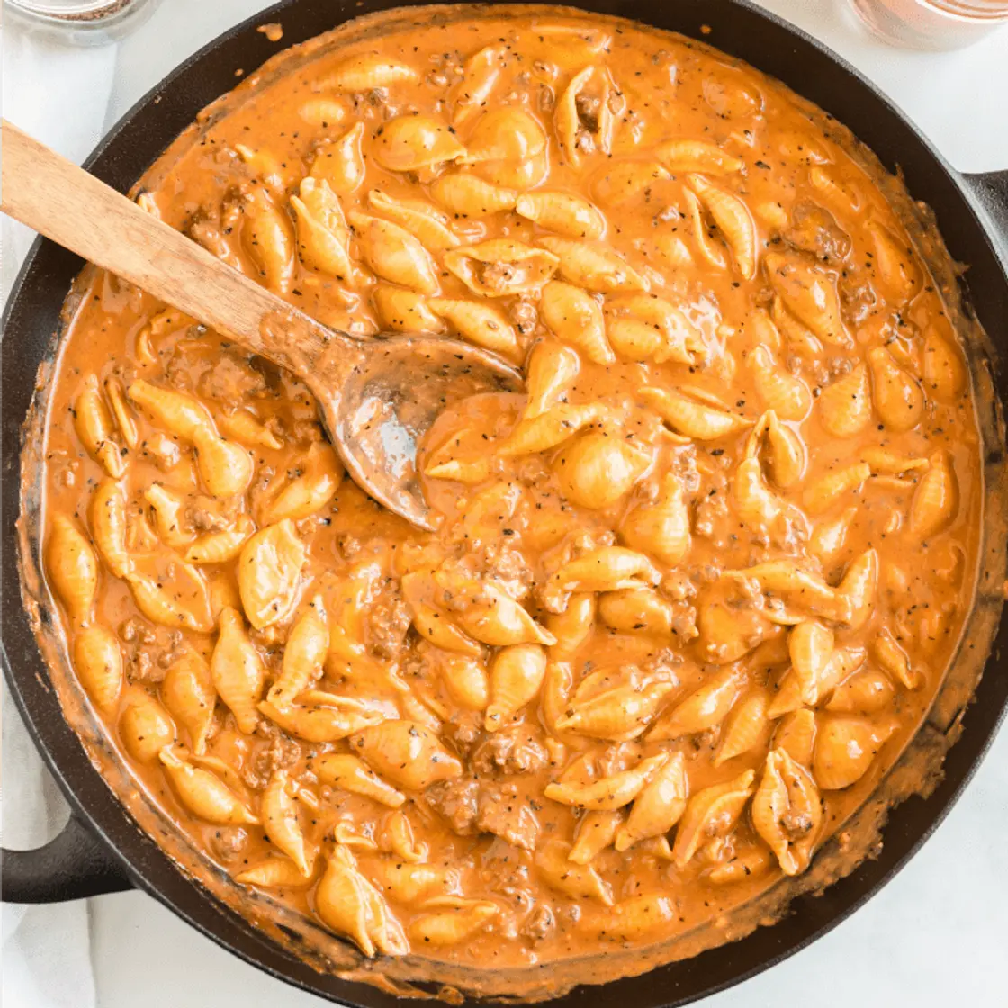 Creamy Beef and Shells