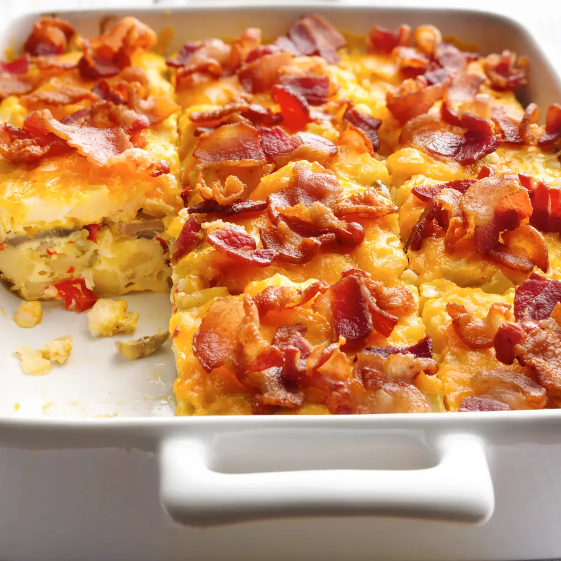 Bacon and Hash Brown Egg Bake
