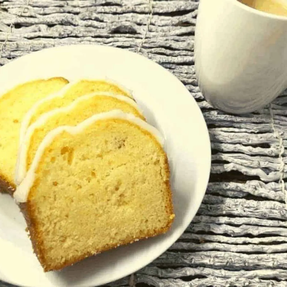 Air Fryer Iced Lemon Pound Cake