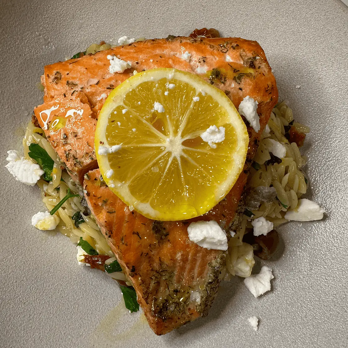 Greek Salmon Orzo