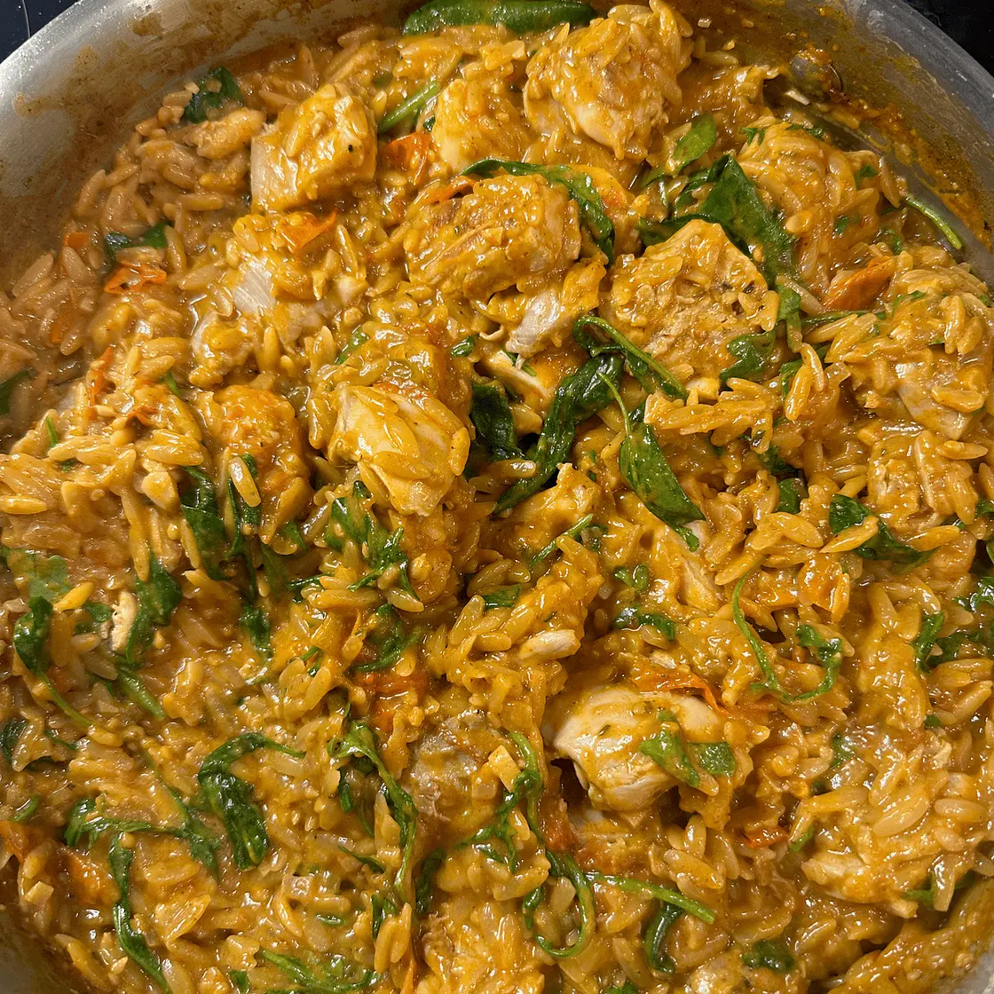 One Pan Creamy Tomato Chicken Boursin Orzo