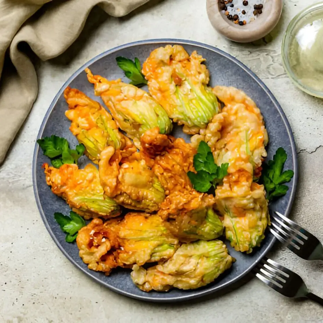 Stuffed Zucchini Flowers Fried