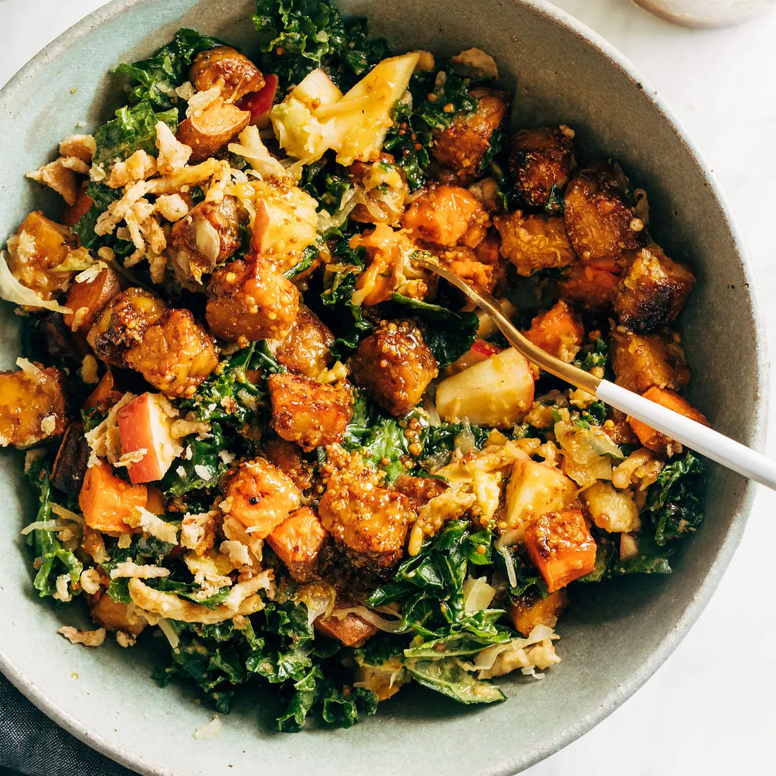 Fall Favorite Maple-Mustard Tempeh Bowls