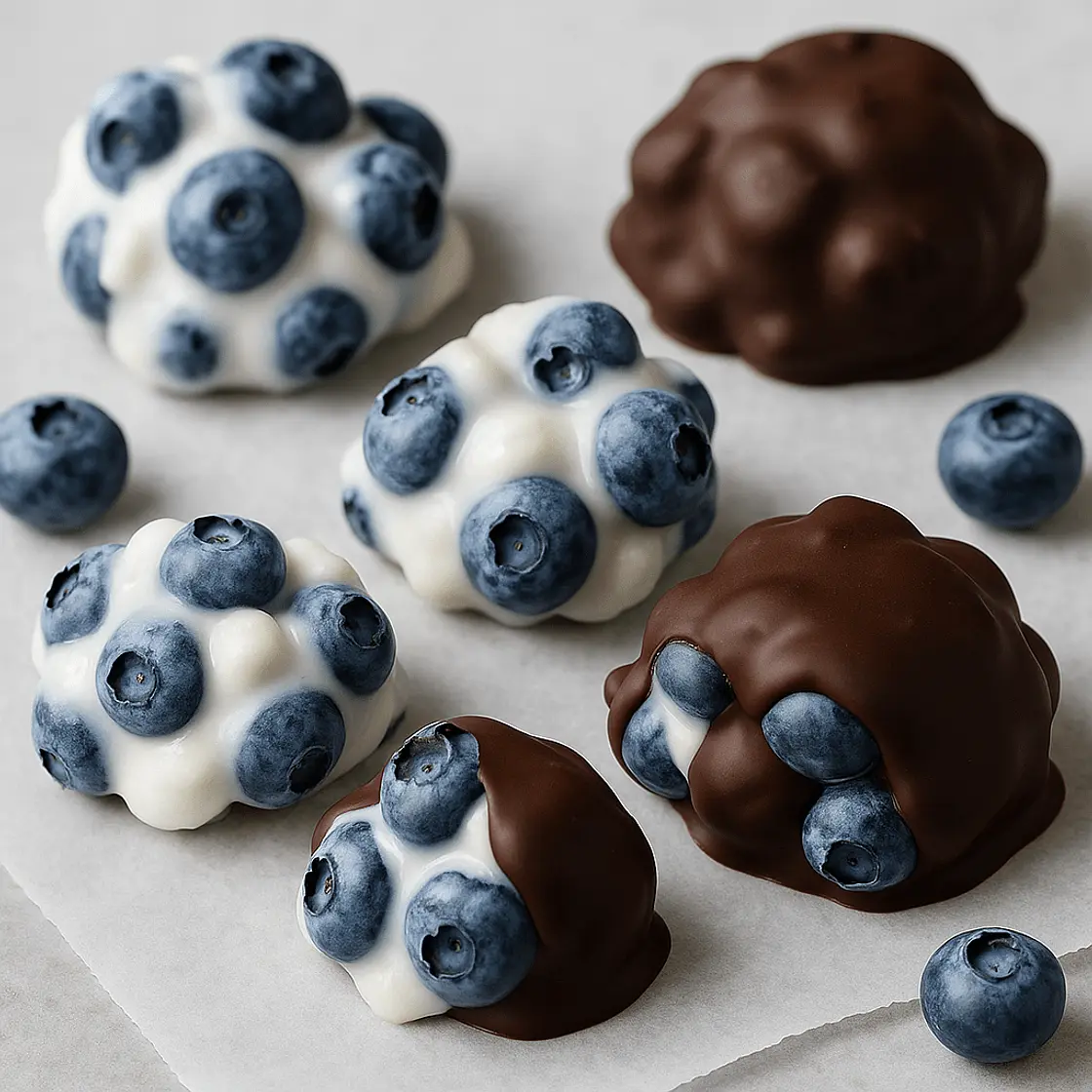 Blaubeer-Joghurt-Cluster mit Schokolade (82 kcal p.P.)