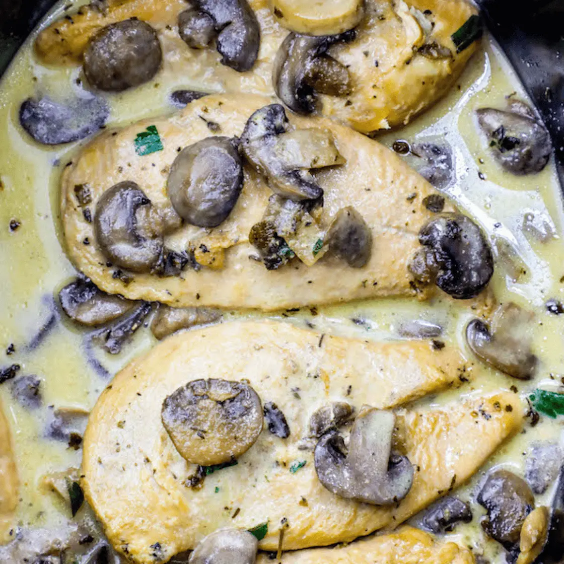 Easy Low Carb Slow Cooker Creamy Chicken Marsala