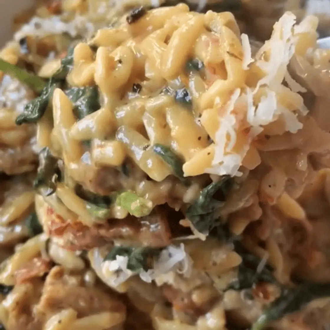 One Pot Spicy Italian Sausage Orzo