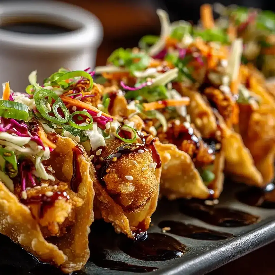 Crispy Chicken Wonton Tacos Recipe with Perfect Teriyaki Glaze