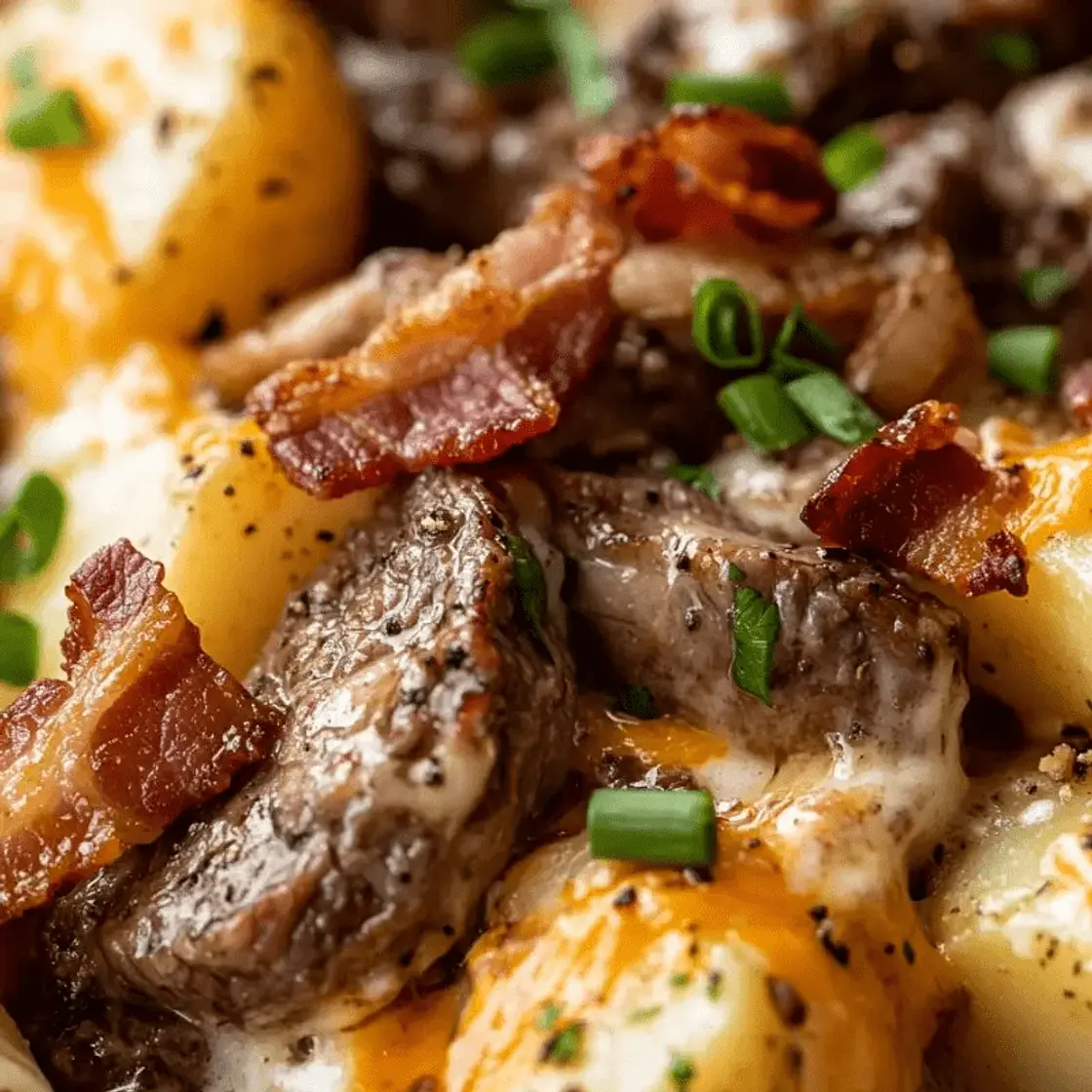 Loaded Steak and Potato Bake
