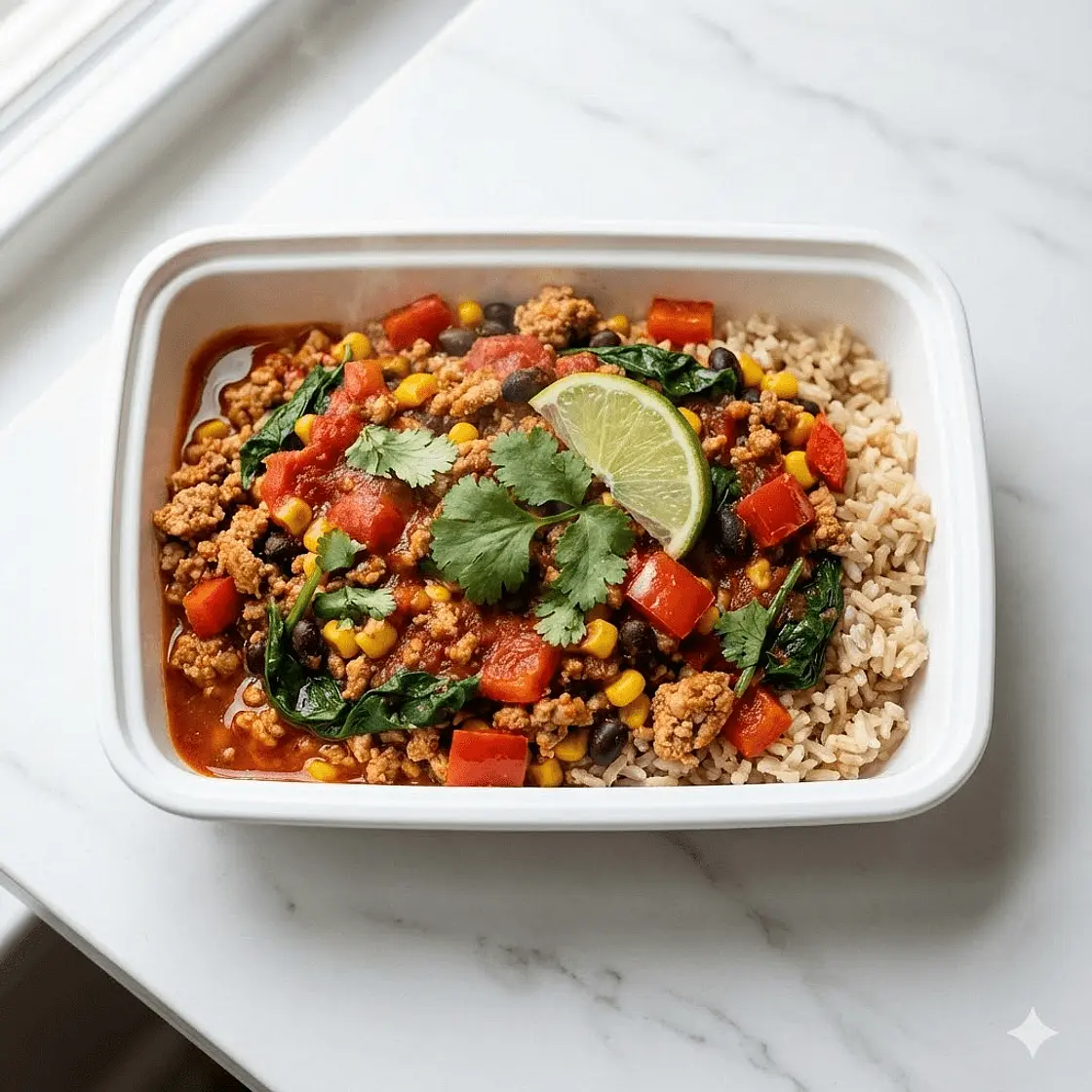 High-Protein One-Pan Mexican-Style Turkey & Brown Rice