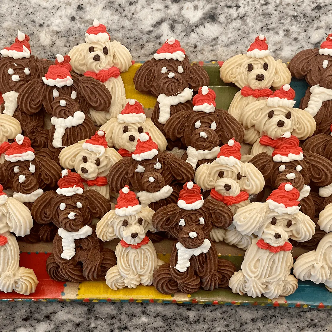 Christmas Puppy Butter Cookies 