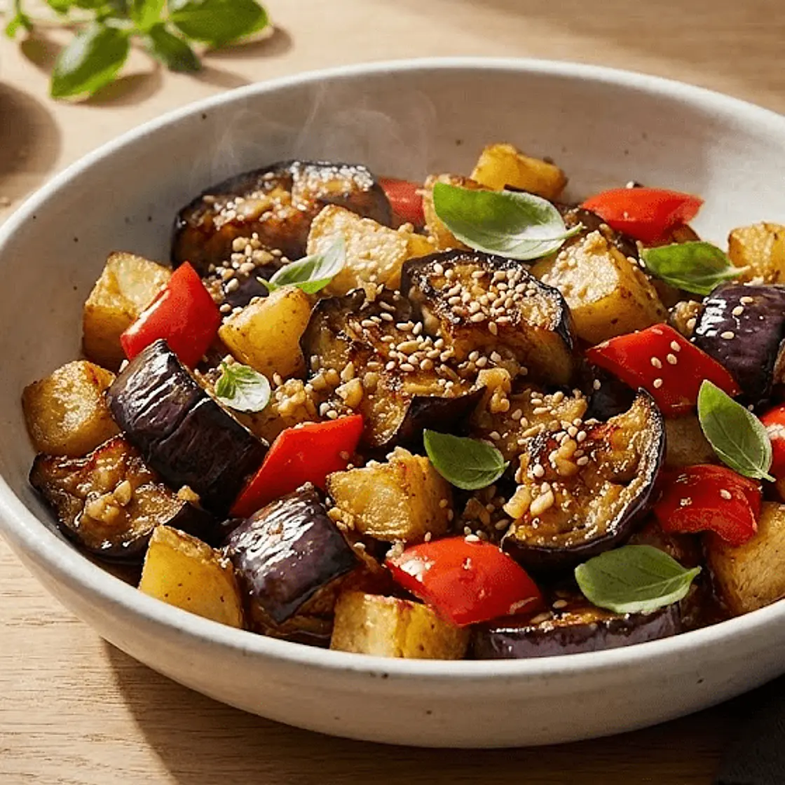 Roasted Eggplant and Potato Side Dish