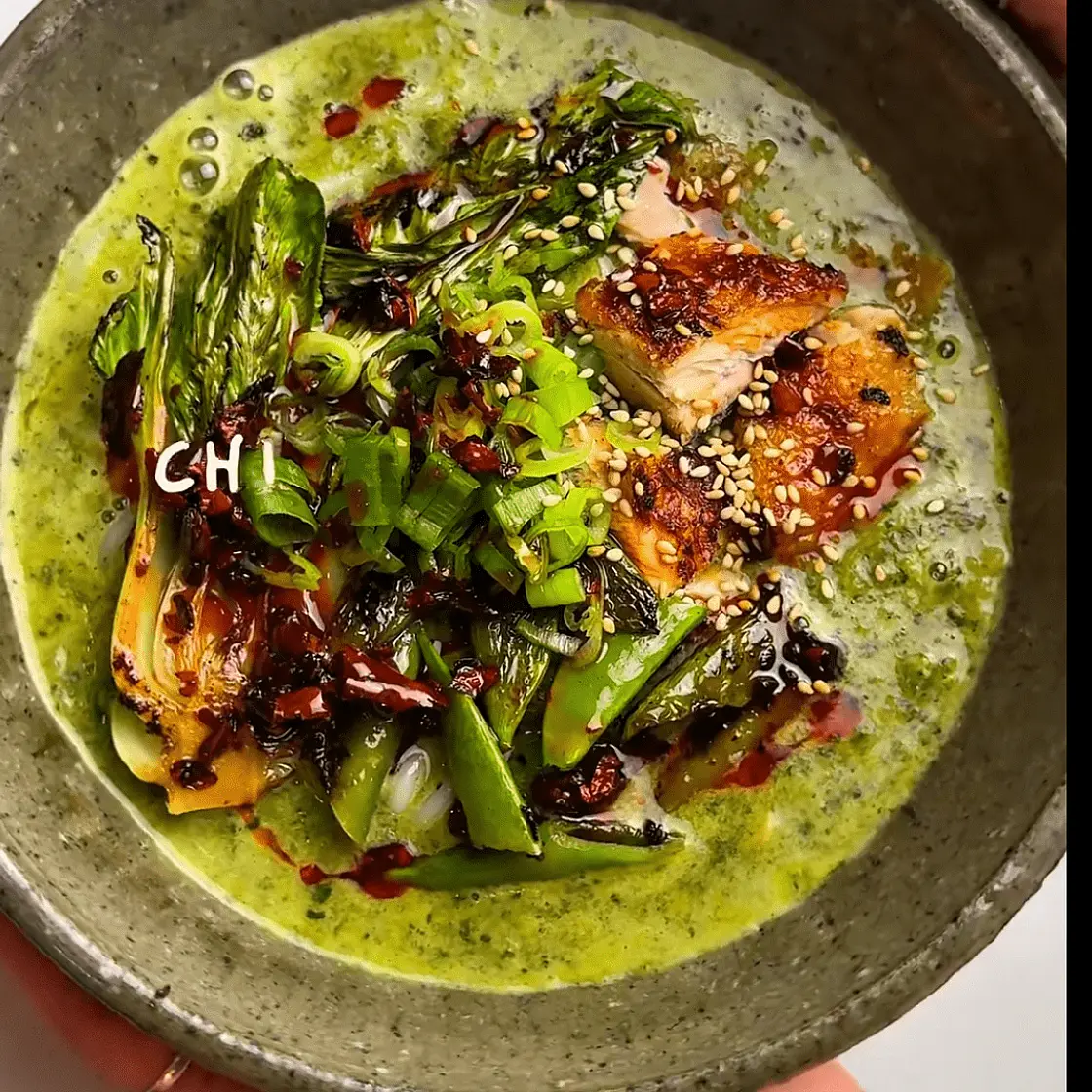 Green chicken noodle