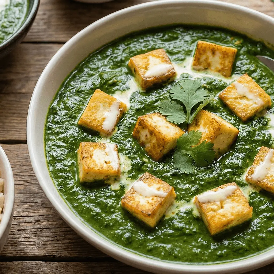 Low Calorie Palak Paneer with Rice