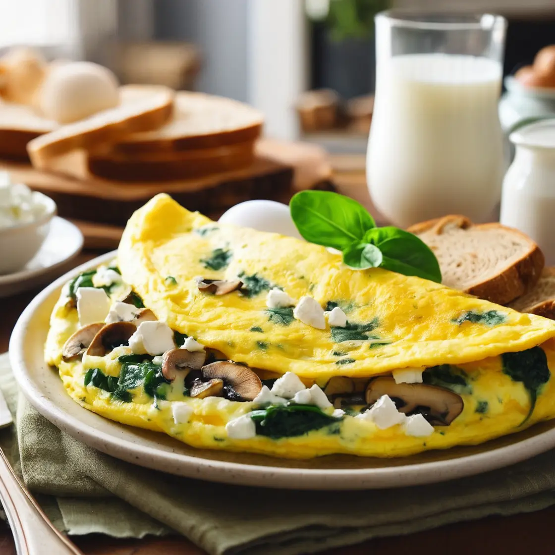 Mushroom Spinach Omelet