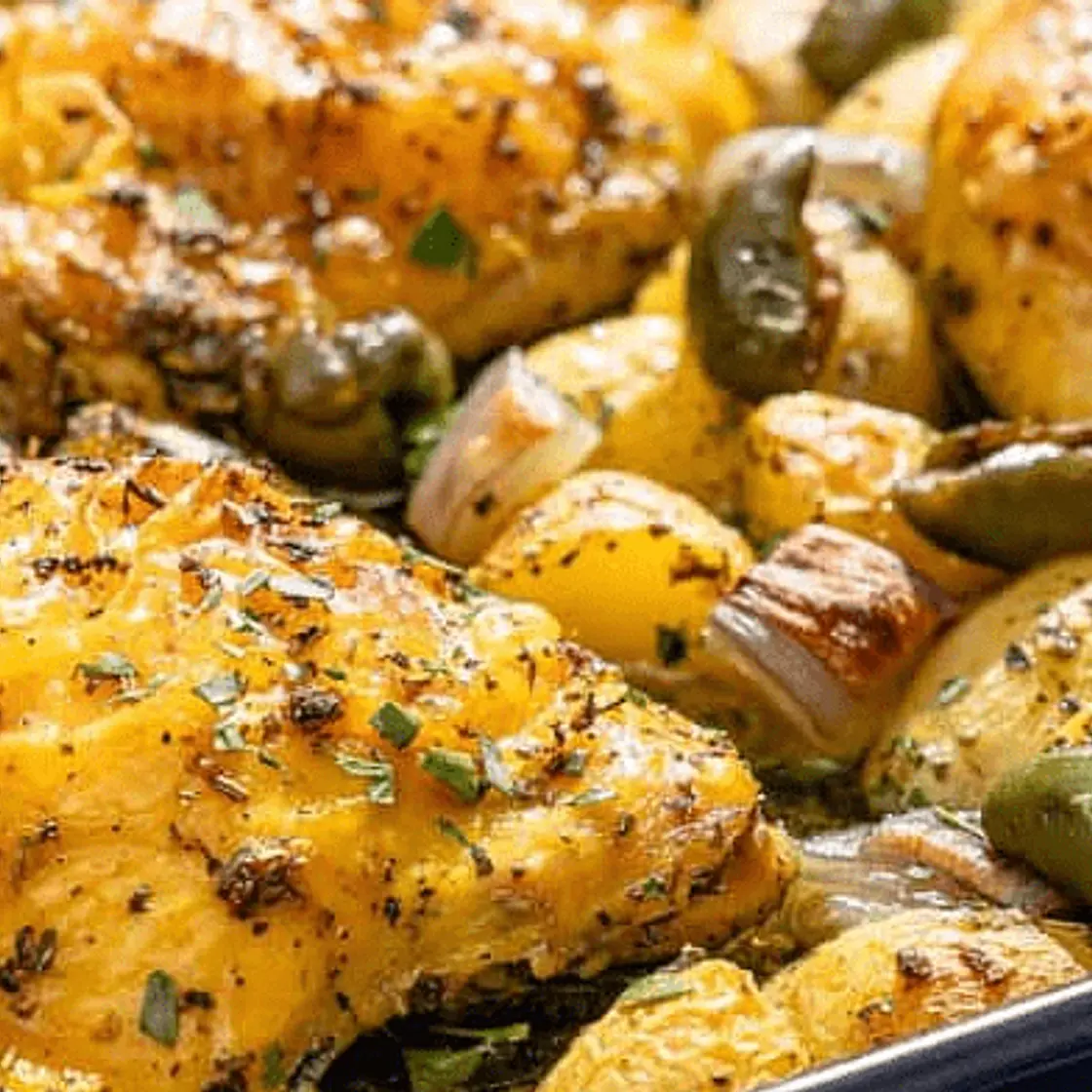 Mediterranean Dish–Style Lemon Herb Sheet-Pan Chicken Thighs