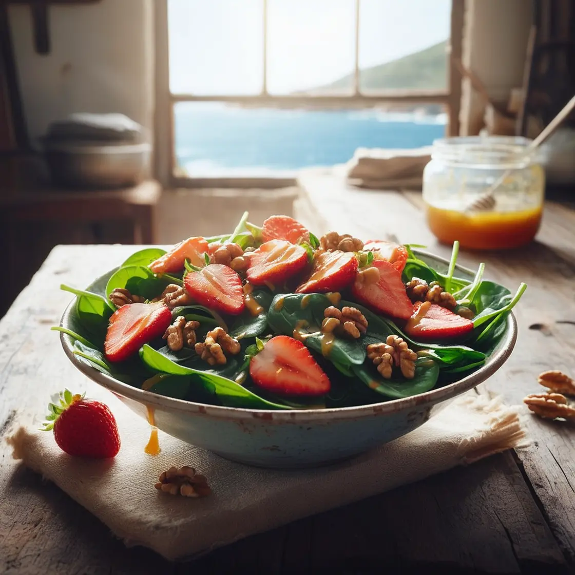 Urolithin-Boosting Walnut Spinach Salad