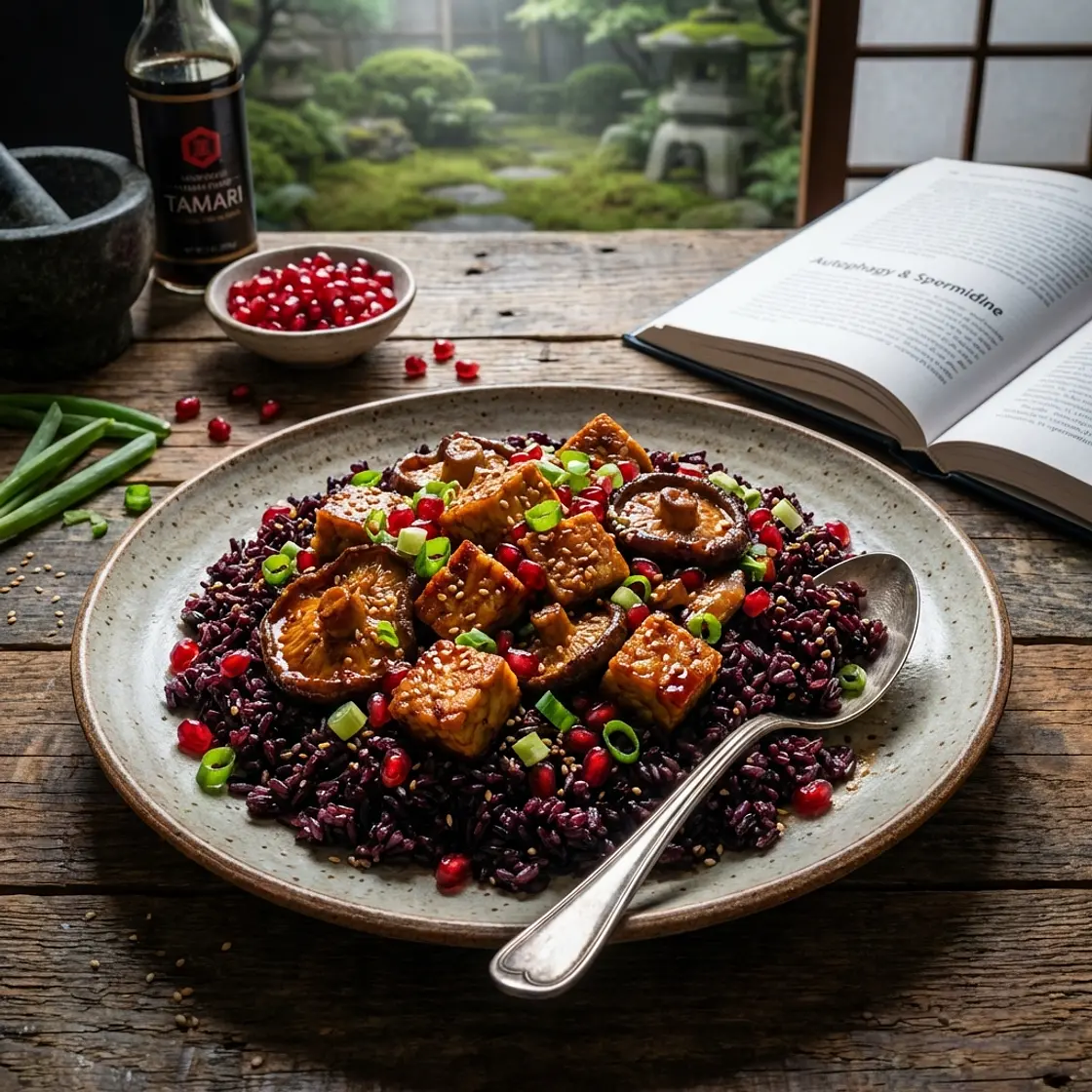 Spermidine-Rich Tempeh & Shiitake Autophagy Skillet