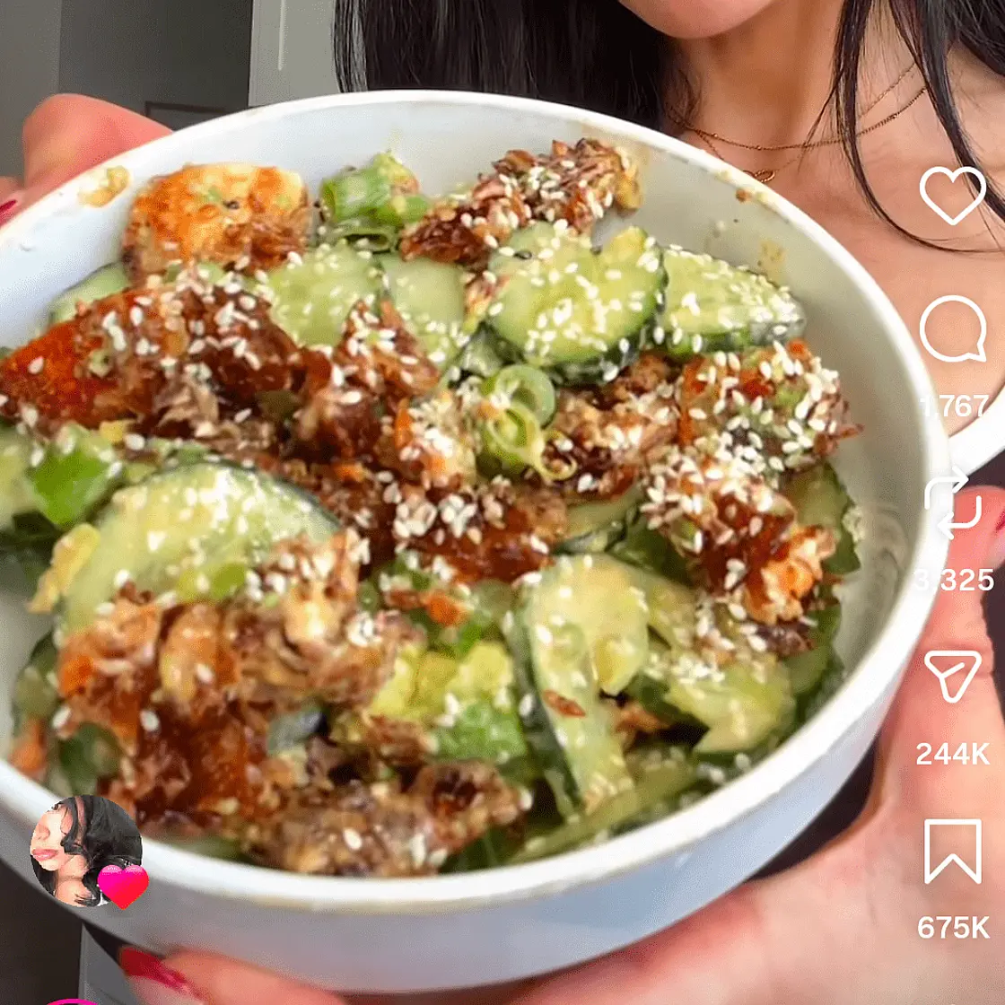 Chilli Chicken & Crispy Rice Salad with Creamy Sweet Chilli Dressing