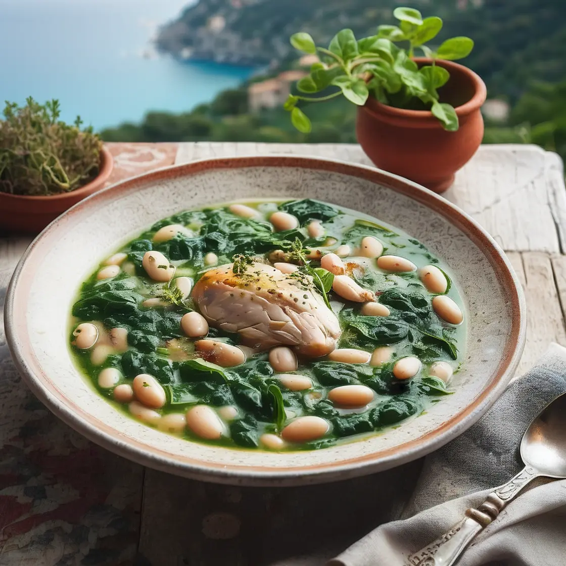 Glycine-Boosting Spinach & White Bean Soup